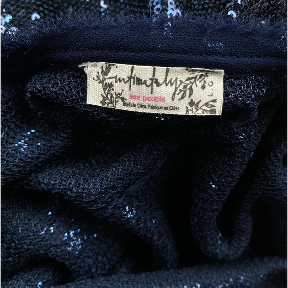 NWOT Free People Time to Shine navy blue sequin sparkly swing cami slip dress ✨ - Picture 5 of 15
